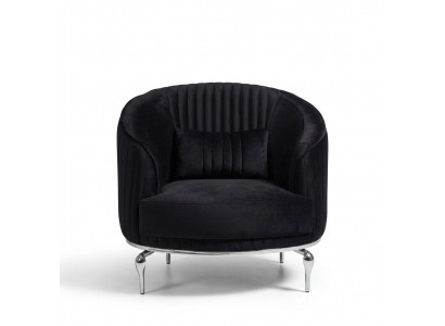Salon Fauteuil Design Canapé Tissu Rembourrage Luxe Siège neuf Noir