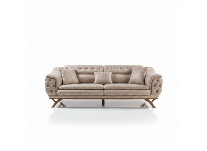 Chesterfield Canapé 3 places Beige Canapés Design Canapés Tissu Upholstery