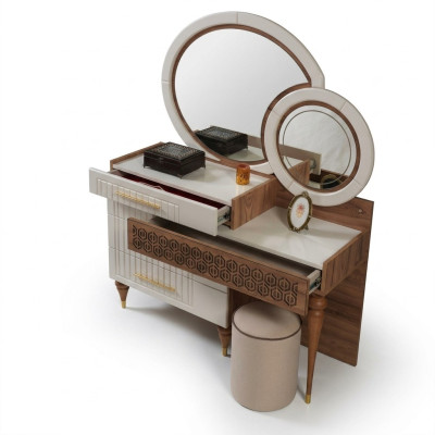 Chambre à coucher ensemble de commode avec miroir en bois nouvellement meublé