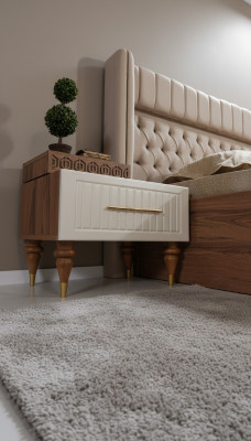 Chambre Tables de chevet Matériel Bois Style Mobilier Marron neuf Luxe
