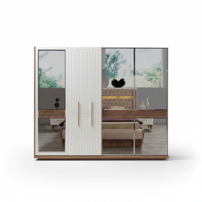 Chambre Armoire de luxe en bois avec design en verre Moderne nouveau