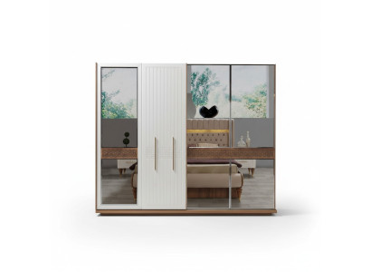 Chambre Armoire de luxe en bois avec design en verre Moderne nouveau