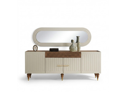 Buffet xxl commode commode commode 201cm avec miroir 2 pièces. Armoires commodes