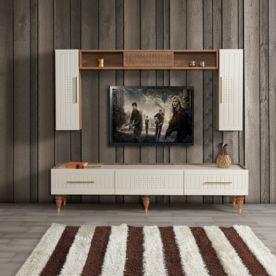 Unité murale Salle de séjour Style moderne de luxe Mobilier Unités murales Étagère 3 pièces