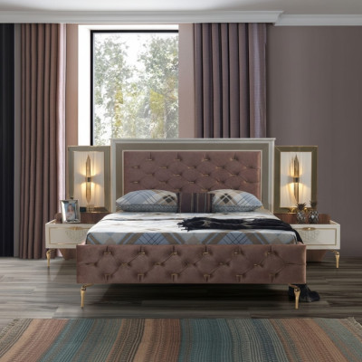 Chambre Lit Design Ameublement Luxe Literie Lits marron Moderne