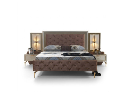 Chambre Lit Design Ameublement Luxe Literie Lits marron Moderne