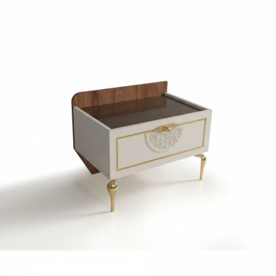 Table de chevet de chambre à coucher, design modern, mobilier en bois de luxe blanc neuf