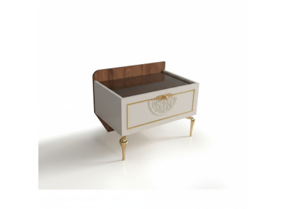 Table de chevet de chambre à coucher, design modern, mobilier en bois de luxe blanc neuf