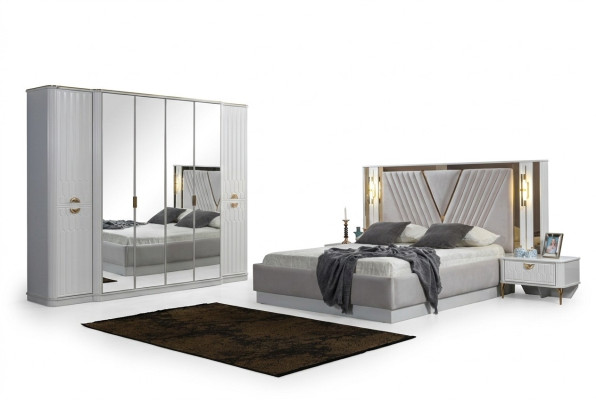 Ensemble de meubles de chambre moderne et élégant dans un design luxueux et un style contemporain.