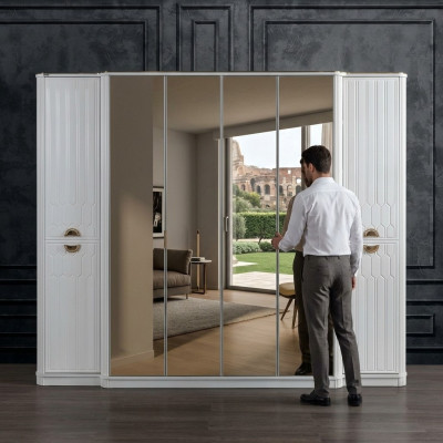 Chambre Mobilier Armoire en bois Armoire Style Moderne Blanc neuf