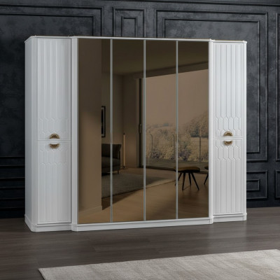 Chambre Mobilier Armoire en bois Armoire Style Moderne Blanc neuf