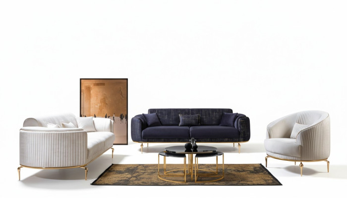 Ensemble de canapé 3+3+1 places Fauteuil Canapé de luxe en tissu neuf