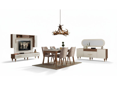 Salle à manger Ensemble Ensemble complet Table 4x chaises Groupe de restauration Bois 11pcs marron
