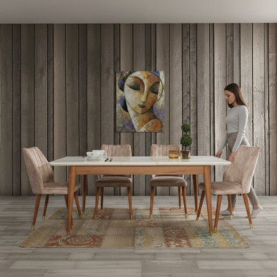 Salle à manger Design Mobilier Table Moderne 4x Chaises 5 pièces. Ensemble Suite neuf