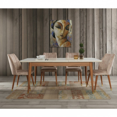 Salle à manger Design Mobilier Table Moderne 4x Chaises 5 pièces. Ensemble Suite neuf