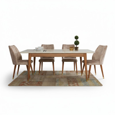 Salle à manger Design Mobilier Table Moderne 4x Chaises 5 pièces. Ensemble Suite neuf