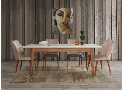 Salle à manger Design Mobilier Table Moderne 4x Chaises 5 pièces. Ensemble Suite neuf