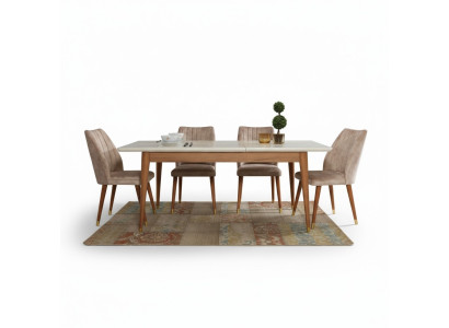 Salle à manger Design Mobilier Table Moderne 4x Chaises 5 pièces. Ensemble Suite neuf