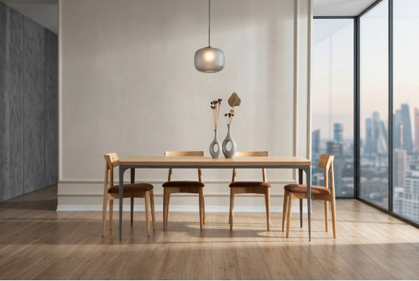 Table à manger Marron Table de luxe Salle à manger Style Classique ou Moderne Mobilier neuf