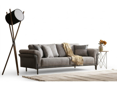 Canapé 3 places Gris Salon Design Classique Style Élégant 230cm
