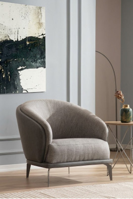 Fauteuil une place de luxe 1 siège gris tissu de siège nouveau