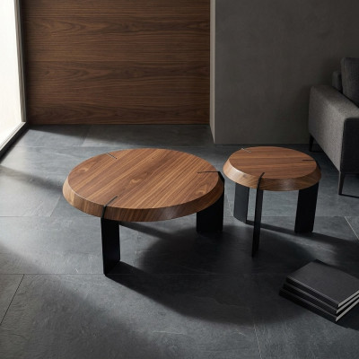Table basse Table d'appoint Table design Ronde Marron Table de salon nouvelle