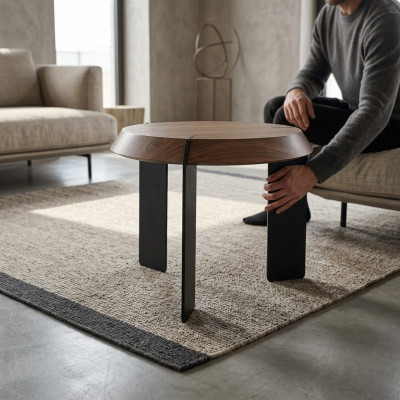 Tables basses rondes de luxe en design marron Table basse Salon nouveau