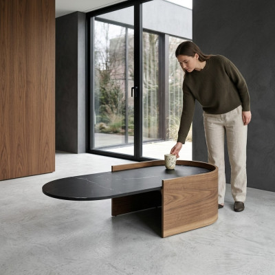 Table basse Tables Designer Table d'appoint de luxe en bois Salon$table