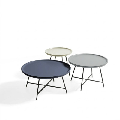 Tables basses Table d'appoint Table basse en bois Ronde 3 pcs. Tables en bois