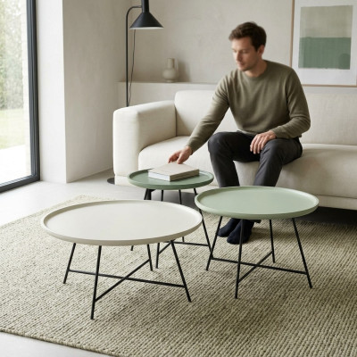 Table basse en bois ensemble de 3 pièces. Table basse table de designer Table de salon