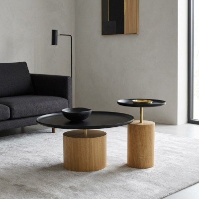 Table basse de luxe en bois Table d'appoint Noire Tables rondes neuves