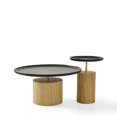 Table basse de luxe en bois Table d'appoint Noire Tables rondes neuves