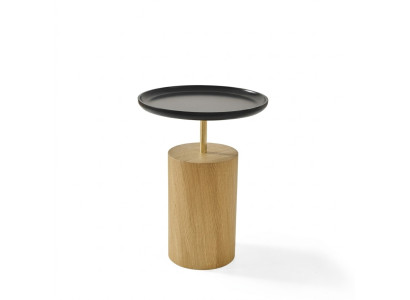 Table d'appoint Table Bois Côté Mobilier Designer Noir Table Ronde