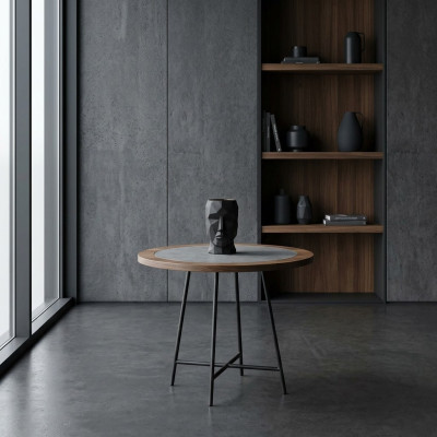Table basse Design Bois Ronde Marron Table d'appoint Tables de salon neuves