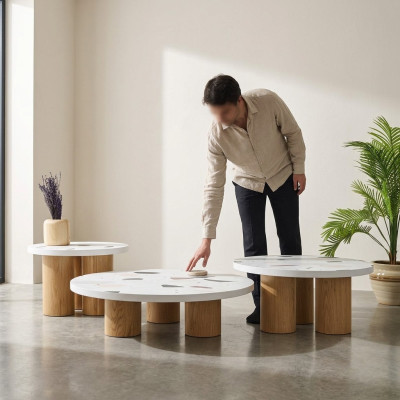 Tables basses Tables d'appoint Design Salon 3 pièces Style italien