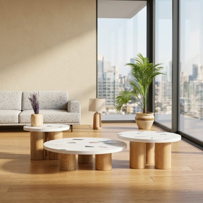 Tables basses Tables d'appoint Design Salon 3 pièces Style italien