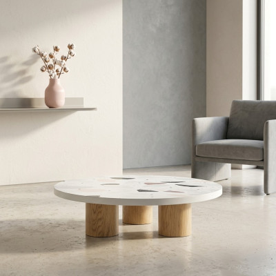 Table basse design de luxe, table en bois blanche table basse salon nouvellement côtés café