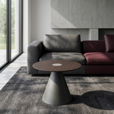 Tables d'appoint en bois de chêne massif Table basse Ronde design Table à café de luxe Nouvelle