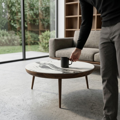 Table basse de luxe en bois Mobilier Design Moderne Table d'appoint neuve