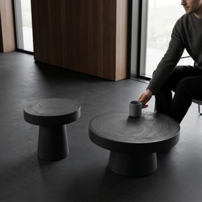 Table basse ronde ensemble de 2 pièces. Table d'appoint Tables de chambre Design