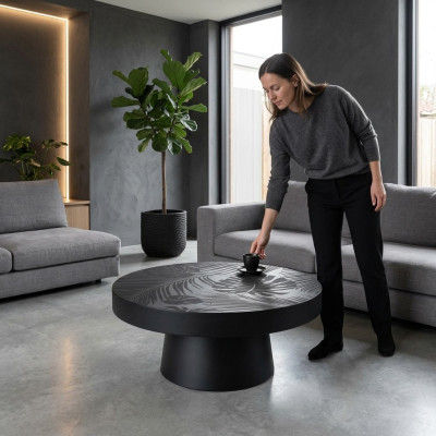 Table Table de salon Table ronde Table basse Table basse Noire