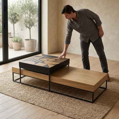 Table basse Marron Luxe Bois Salon Design Table basse Meubles nouveau