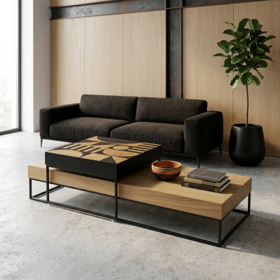 Table basse Marron Luxe Bois Salon Design Table basse Meubles nouveau