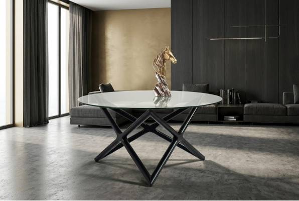 Table basse de salon, design moderne de luxe en verre.