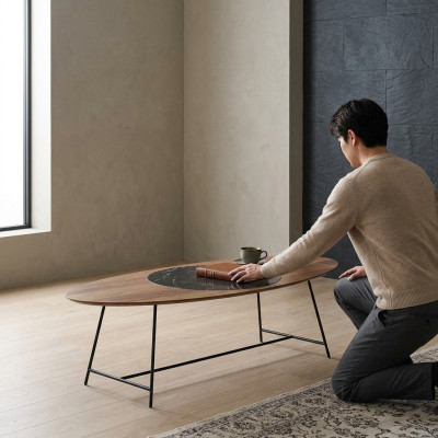 Table basse Salon Table Brun Bois Table basse Design Mobilier nouveau