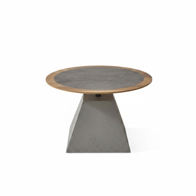 Table basse en bois rond côté design table argent meubles salon
