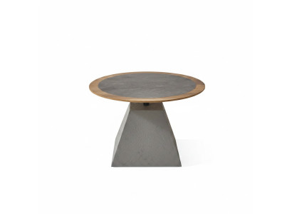 Table basse en bois rond côté design table argent meubles salon