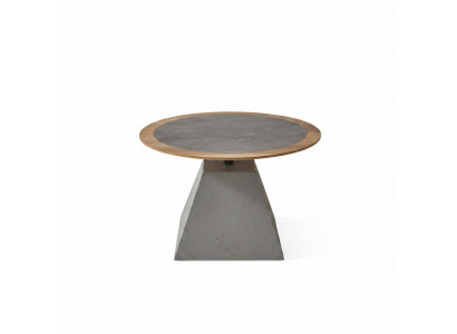 Table basse en bois rond côté design table argent meubles salon