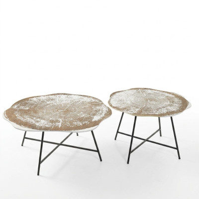 Tables basses Ensemble de 2 tables basses Tables Designer rondes Table basse en 2 parties