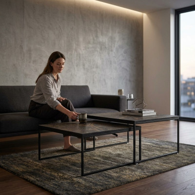 Table basse Table d'appoint de luxe Meubles Bois Moderne Design de salon